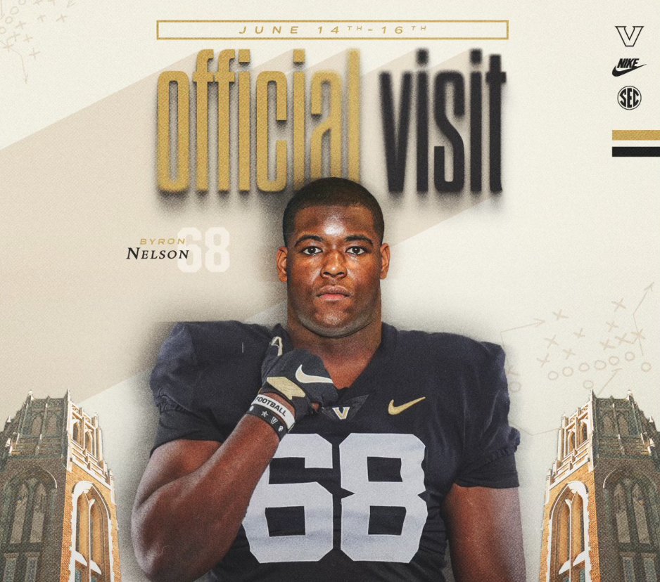 Rising 2025 OL Byron Nelson has an official visit set with Vanderbilt📈 The Katy (Tex.) product details his interest in the Commodores and OL coach Chris Klenakis⬇️ 🔗vanderbilt.rivals.com/news/vandy-bat…