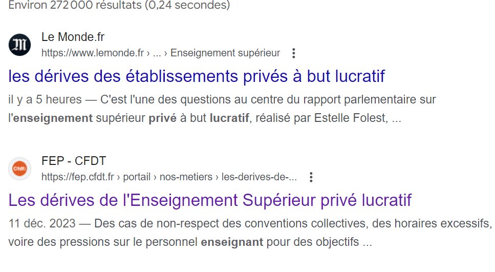 @lemondefr reprend aujourd'hui quasiment mot pour mot le titre de l'article de la @FepCFDT concernant les dérives de l'enseignement privé lucratif fep.cfdt.fr/portail/format… @minh_drean