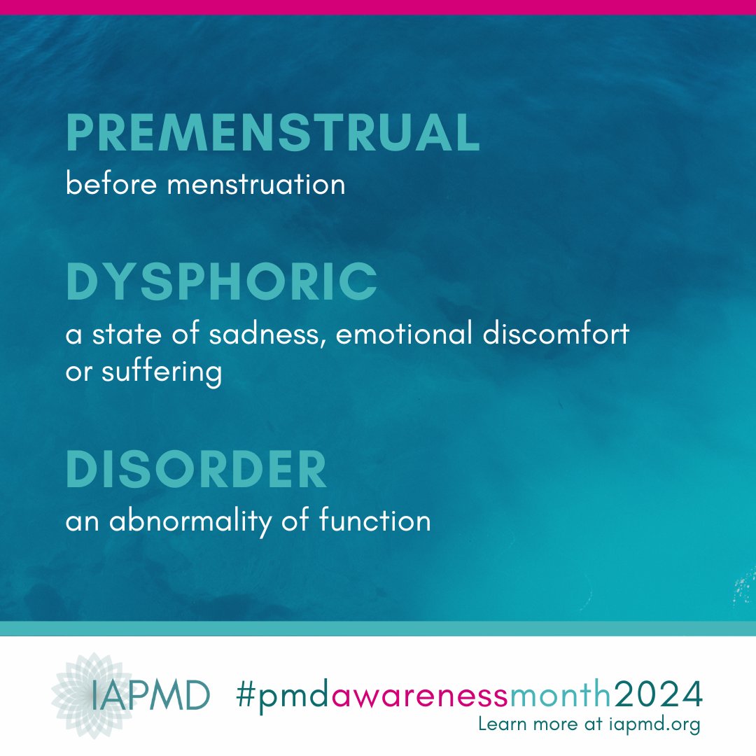 IAPMDglobal's tweet photo. This PMD Awareness Month, it is imperative to spread the word: PMDD is real.  And no, it's not just another word for PMS. Not even close. So, for those of you who can't believe how crazy long and awful your 'PMS' is,  consider learning about PMDD &amp; PME. 💙 https://t.co/m6rAGou3hf https://t.co/k1kIQFuLsG