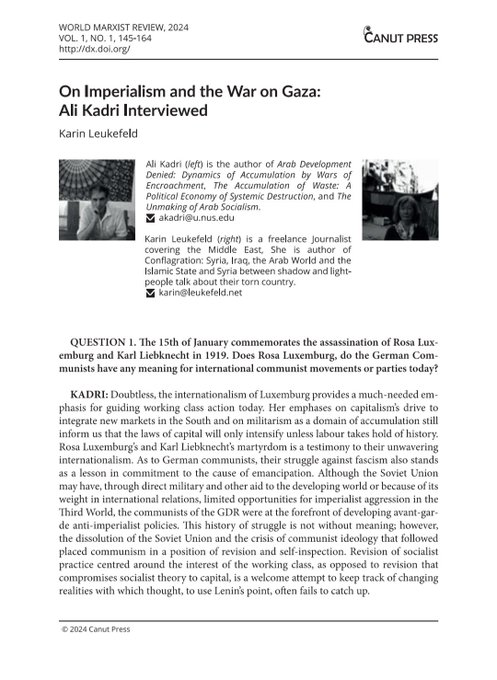 Ali Kadri gets to the point. 'It is no longer satisfying for capital to integrate peripheral economies with which it could buy and sell partially sane or useful commodities; there are profits to be made from the destruction of peripheral countries.' h/t @NinaFarnia