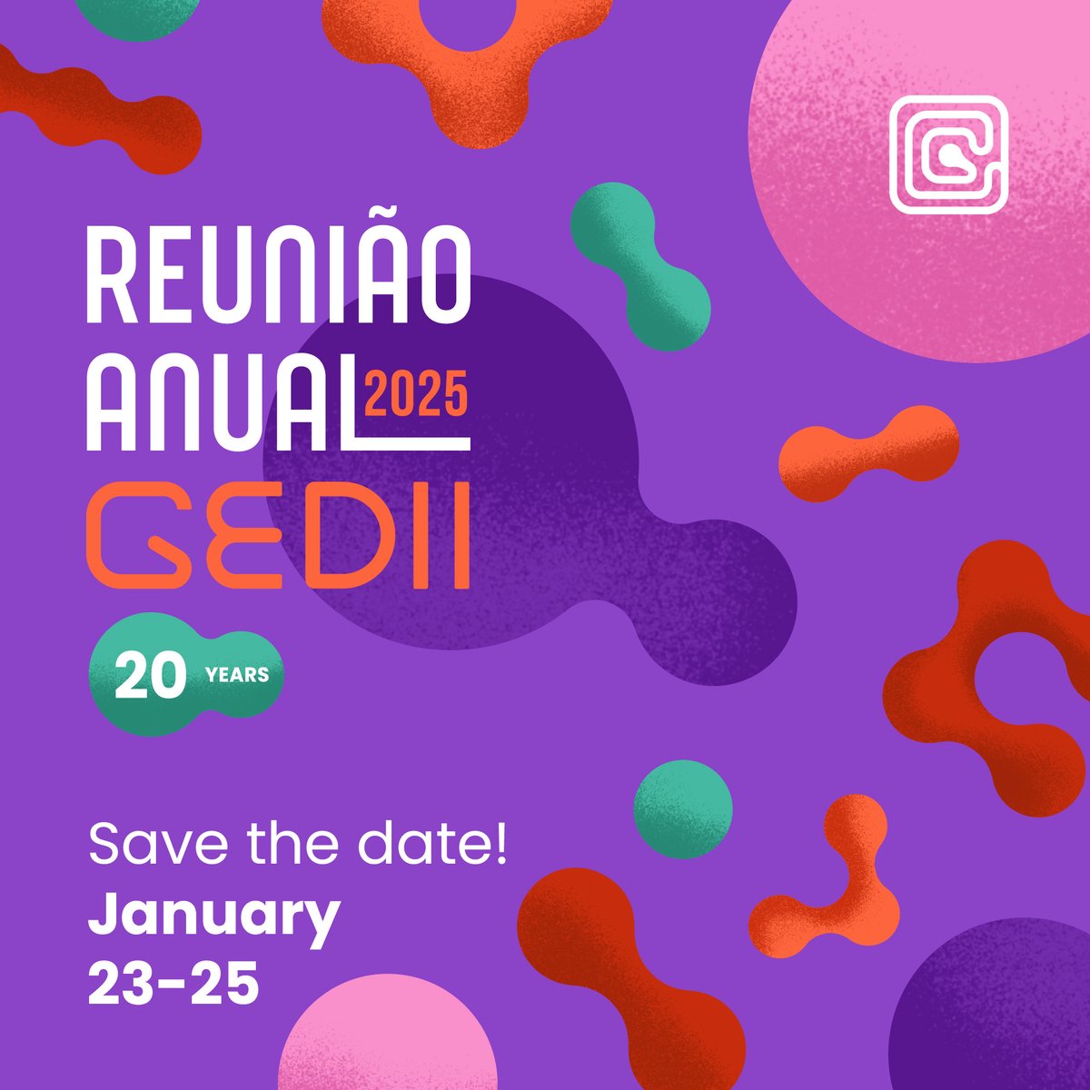 The next edition of GEDII's Annual Meeting will take place from January 23 to 25, 2025. Join us as we celebrate 20 years of GEDII! See you there! #GEDII25 #20YearsOfGEDII