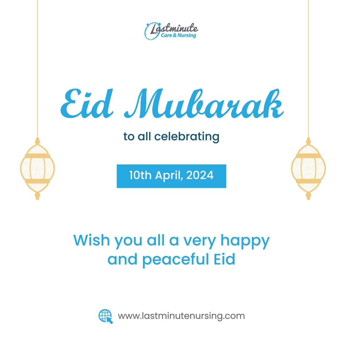 Eid Mubarak to all celebrating! 

May this Eid be filled with light, happiness, and a sense of community. Sending warm wishes from Lastminute Care & Nursing.

#eidmubarak #eid2024 #eiduk #lastminutenursing #careagency #supportworker #wirral #neston #birkenhead #liverpool