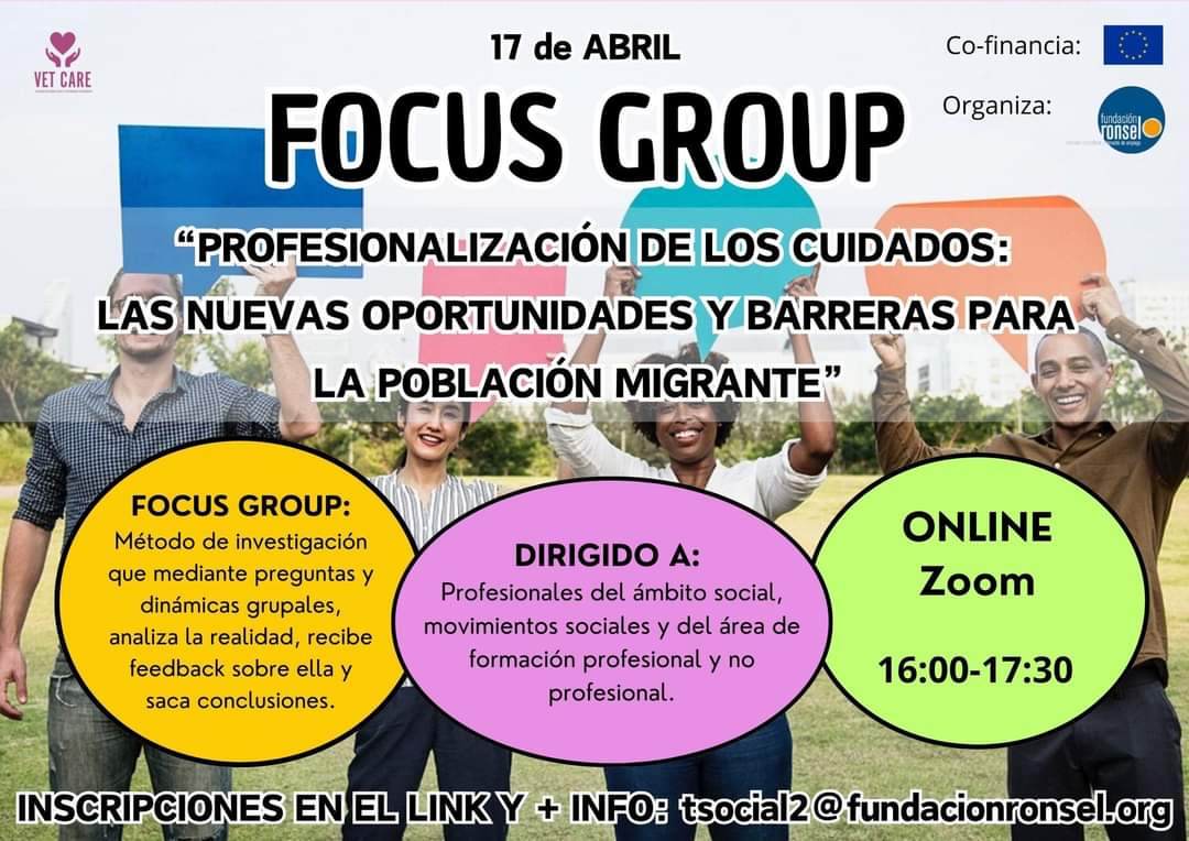fundacionronsel's tweet image. 👥 #Focusgroup online en el que abordaremos las oportunidades y barreras a las que se enfrenta la población #migrante en el sector de los cuidados de larga duración.

▶️ Inscripción abierta a todas las personas interesadas en:
forms.gle/granqA22253T9G…