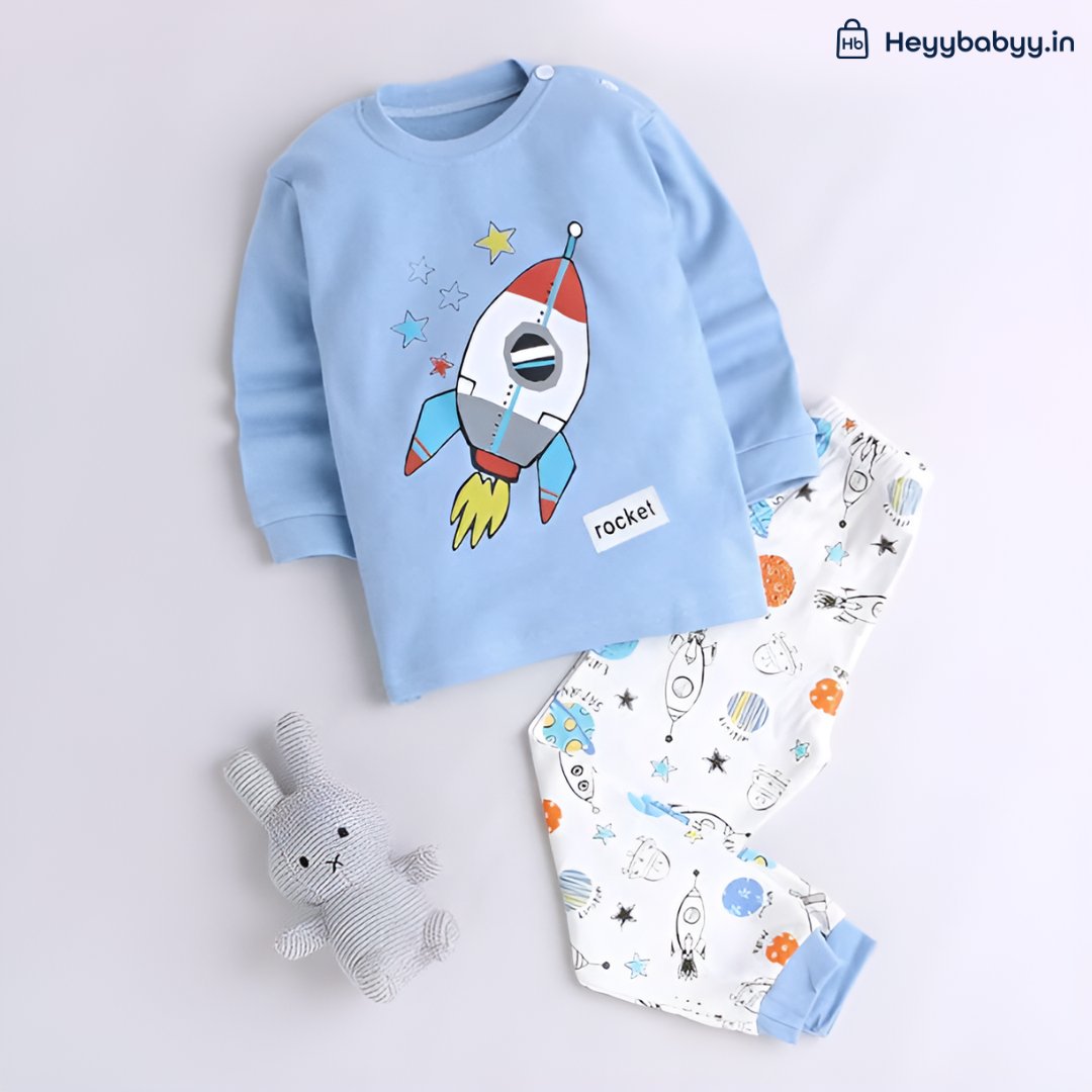 Rocketing into style! 🚀 Elevate your little one's wardrobe with our Boys Cotton Rocket Printed Tshirt Pant Set from heyybabyy.🌟

BUY NOW:
amazon.in/dp/B08P8T5CN5?…

heyybabyy.in

#KidsFashion #ElephantPrint #TrendyTots #heyybabyy #CutenessOverload #FashionForKids #Shop