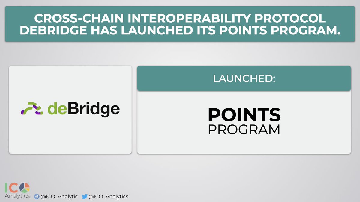 Cross-chain interoperability protocol @deBridgeFinance has launched its points program. Users can earn points by making cross-chain transfers, referrals. Past users will also get multiplied points.