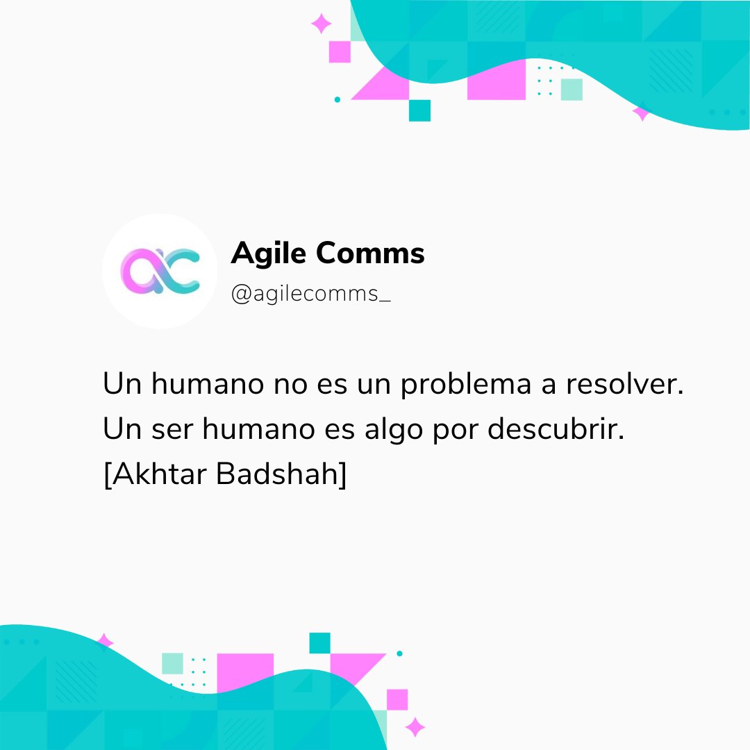 agilecomms_'s tweet image. Un humano no es un problema a resolver.
Un ser humano es algo por descubrir.
Akhtar Badshah 💫
#frases #agilecomms
