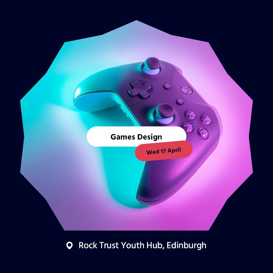 🎮 Press Start! Young people are invited to join the Introduction to Games Design workshop with @_Tinderbox 🕹️ Wednesday, April 17th 🕹️ Two-hour workshop (4pm - 6pm) 🕹️ Playing and creating games 🕹️ Careers in the games industry #EndingYouthHomelessness #RockTrustHub