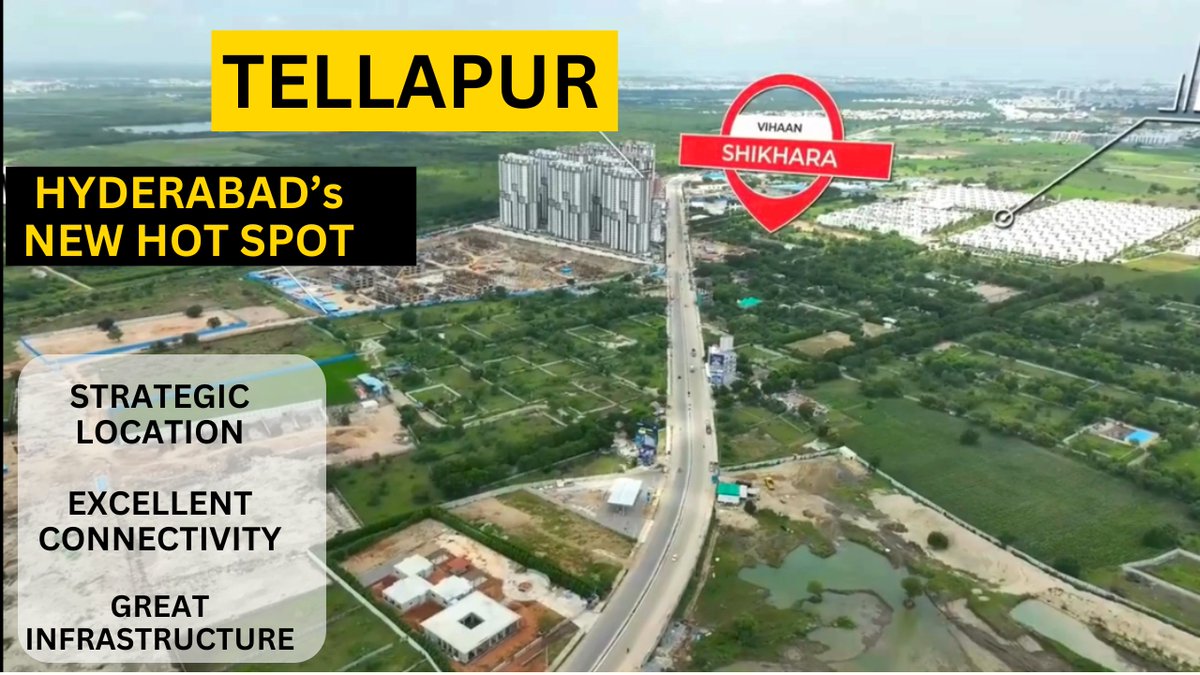 Tellapur: Your Dream Residential Destination Strategic Location - close to HITEC City, Financial District Connectivity and Infrastructure Great Social Infrastructure CALL Us On +91 9831501086 for more info #Tellapur #Hyderabad #Housing #Apartments #Flats #RealEstate