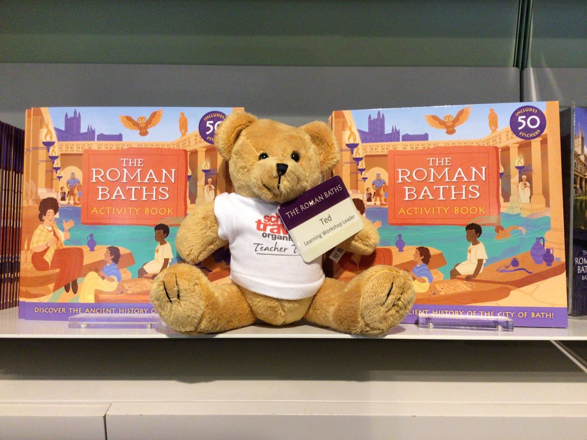 Teacher Ted gives a thumbs up (or should that be a paws-up) to the Roman Bath’s new children’s Activity Book. Available to buy from our gift shop, it’s packed with stories, games and stickers! @SchoolTravelOrg #RomanBaths #Learning #Education