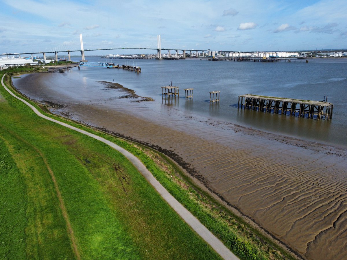 Makes all the difference when the sun comes out ! #Drone Pic,#Queen #Elizabeth #Bridge,#River #Thames, #Greenhithe, #Kent
