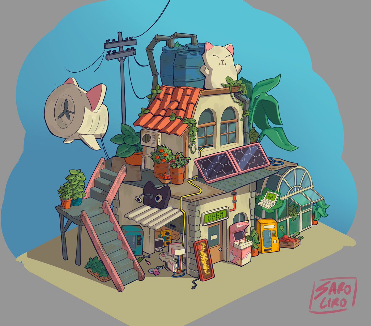 saroliro's tweet image. heyy #PortfolioDay ! I'm saro and I do backgrounds and concept art ✨