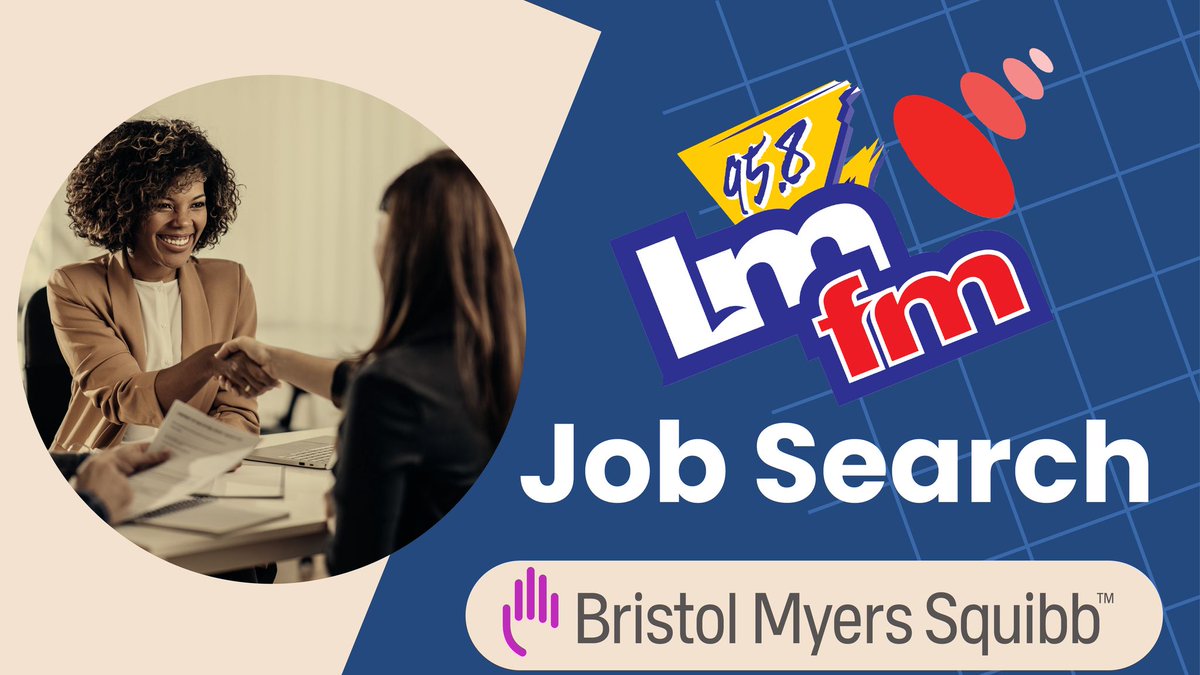 Looking for a NEW JOB or Need a Job vacancy filled? LMFM’s Jobs Section has Job vacancies across all Sectors in your area. Contact info@lmfm.ie or lmfm.ie/jobs brought to you by Bristol Myers Squibb. Choose a career with Bristol Myers Squibb careers.bms.com/ie