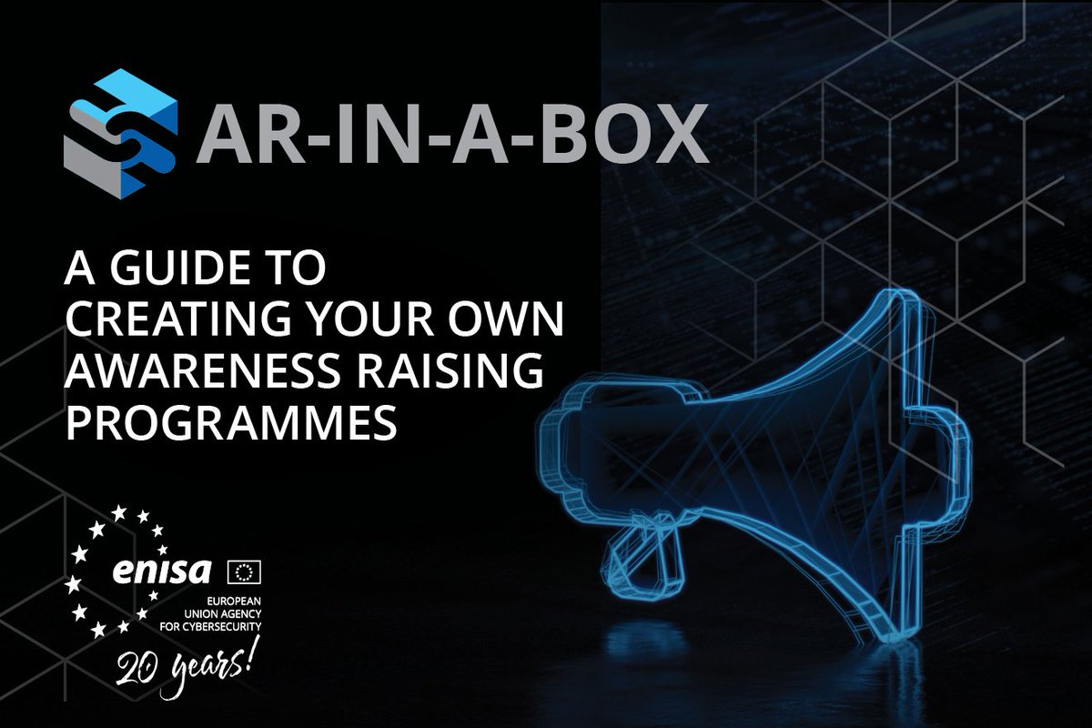 📦AR-in-a-Box 2.0: #ENISA publishes the updated version of the all-in-one toolbox, to assist all organisations boost cybersecurity culture by building their tailored awareness raising programmes. 🔧 Explore more on the updated guides and games: europa.eu/!PBHJjV