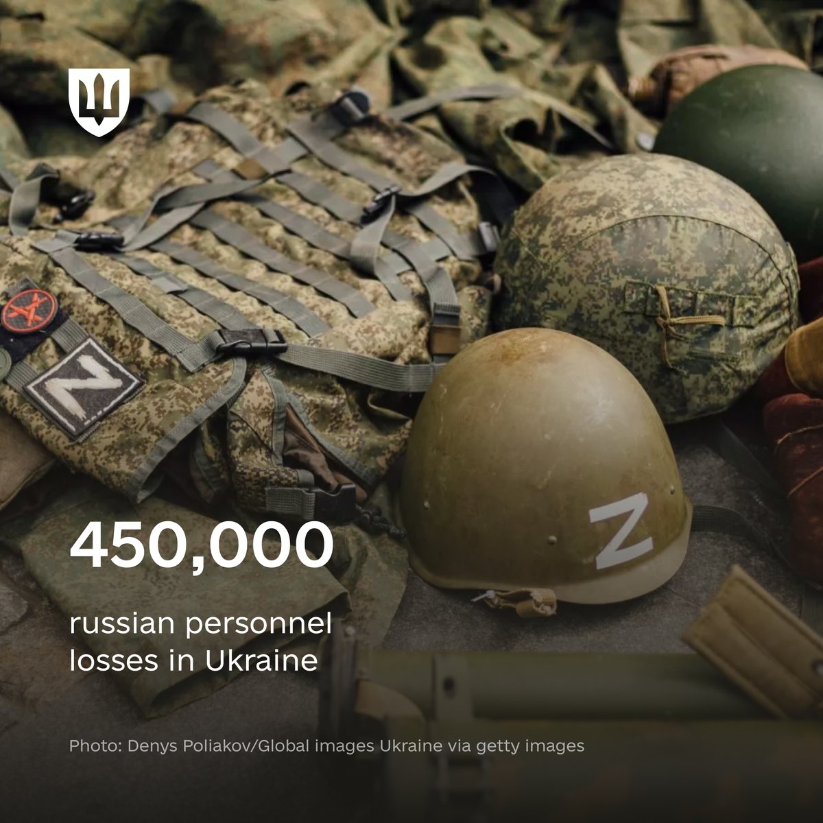 450,000—russian personnel losses in Ukraine.