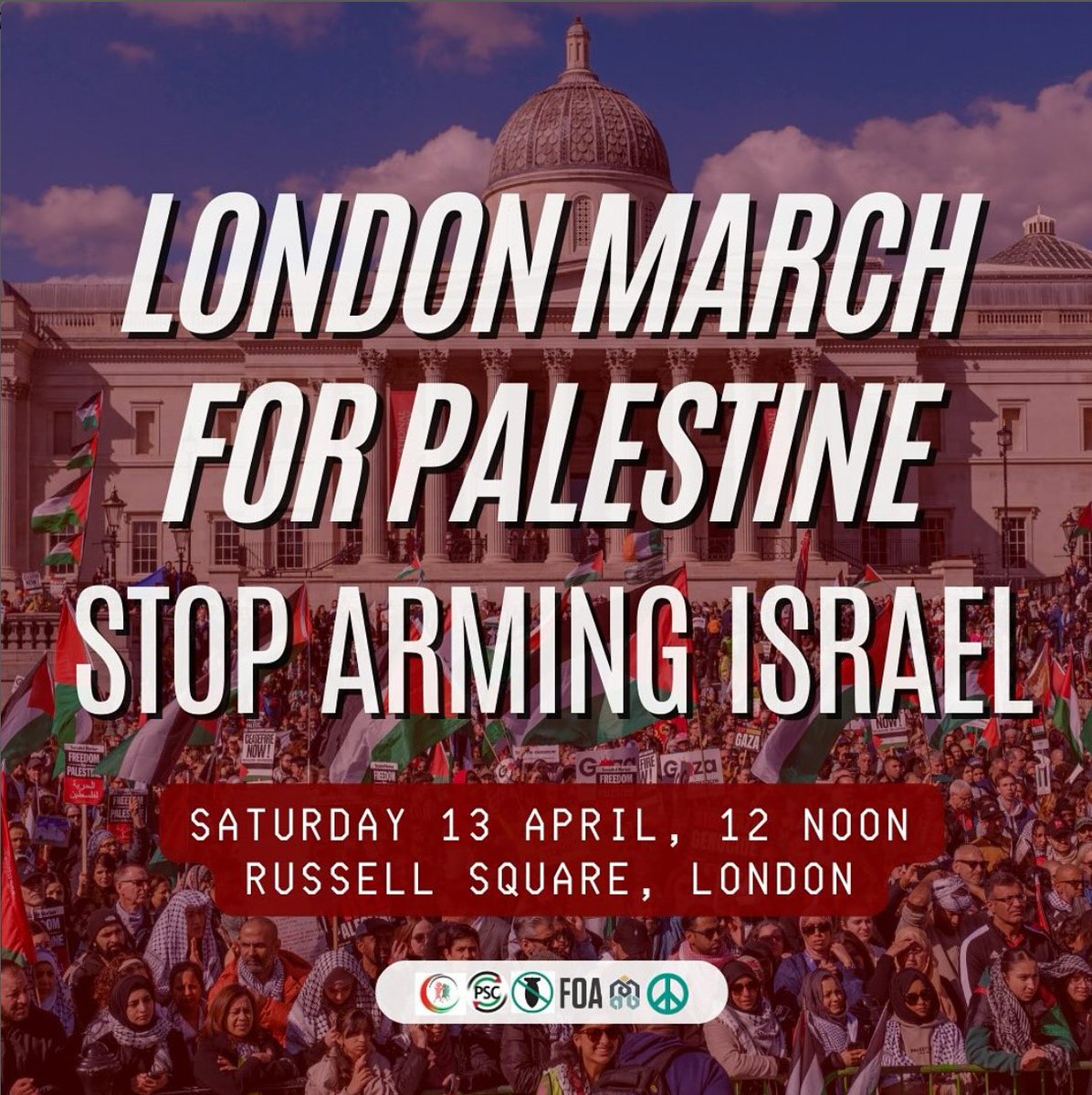 📣BLACK LIBERATION BLOC ANNOUNCEMENT Joining the London March for Palestine: Stop Arming Israel! @PSCupdates @STWuk @MuslimCouncil @FriendsofAlAqsa Sat 13th April 📷MEET POINT: Noxy Brothers 9 Russell Sq London WC1B 5EG 📷 Nearest station: Russell Square 📷Wear a mask😷