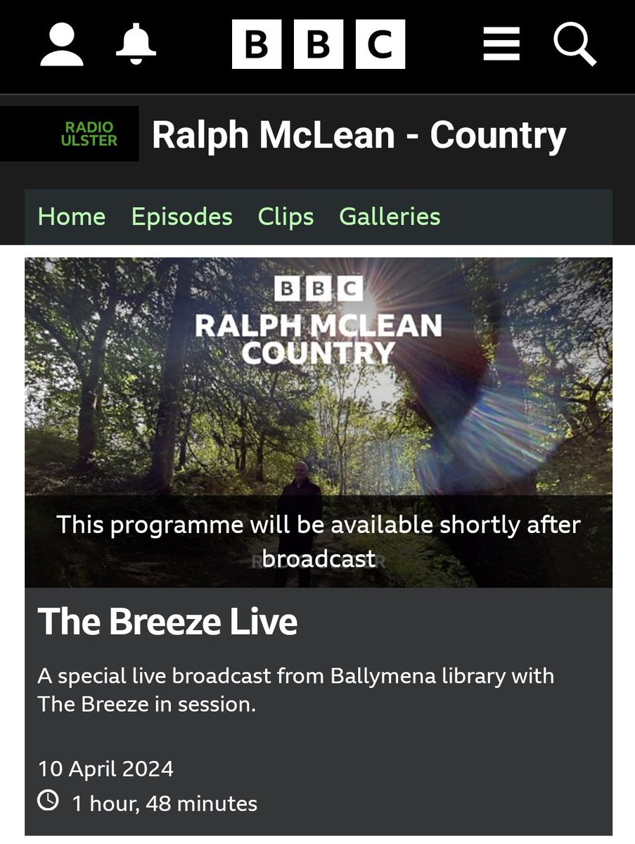 Delighted to announce @thebreezeband3 will be live on the radio tonight, joining the great @RalphMcLeanShow for a special live broadcast from Ballymena Library. Tune in to @bbcradioulster from 8pm. 💚🙏