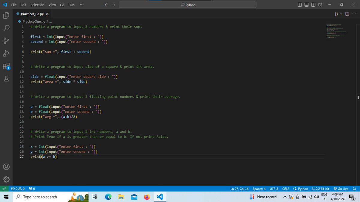Joy__Khatri's tweet image. ๐ค Day 3 of my Python odyssey: Conquered operators, type casting, and conversion! ๐ From arithmetic to logical, Python's operators are my new best friends! ๐ช
#PythonLearning
#CodingMastery
#CodingJourney
#Python
#codinglife