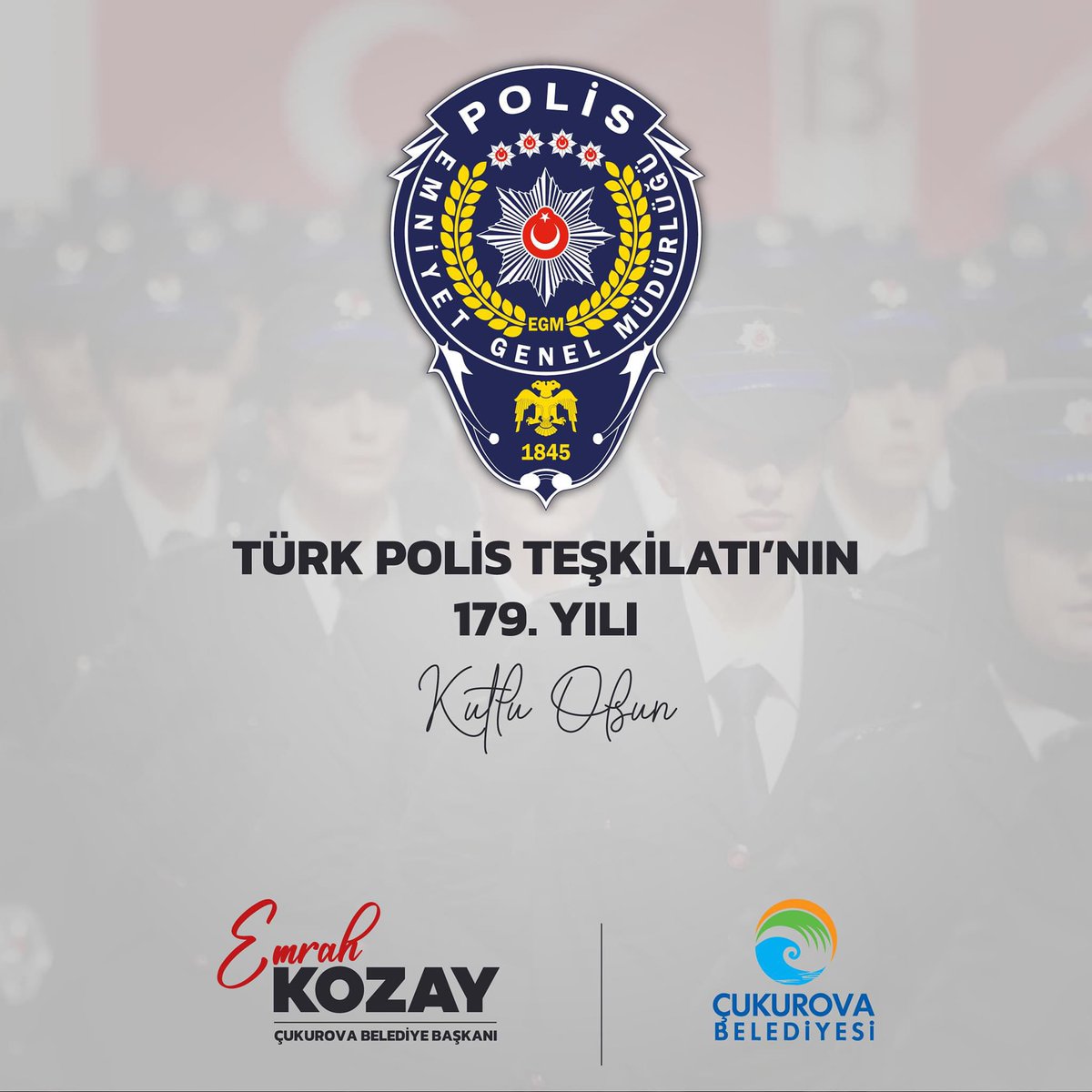 Halkımızın huzuru ve güvenliği için görev yapan Türk Polis Teşkilatı'mızın 179. kuruluş yıl dönümünü kutluyoruz. Şehit düşen kahraman polislerimizi rahmetle anıyor, gazi polislerimize şükranlarımızı sunuyoruz.