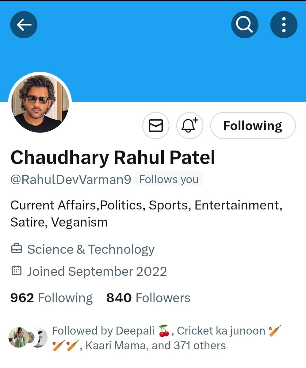 दोस्तों ये राहुल जी है। आप लोग जल्दी से इनके 1000 फॉलोवर्स पूरे करवा दीजिए।
जो भी @RahulDevVarman9
 फॉलो करेगा उसको ये तुरंत फॉलो बैक देंगे। साथ में @TechyWicket को भी फॉलो कीजिए।