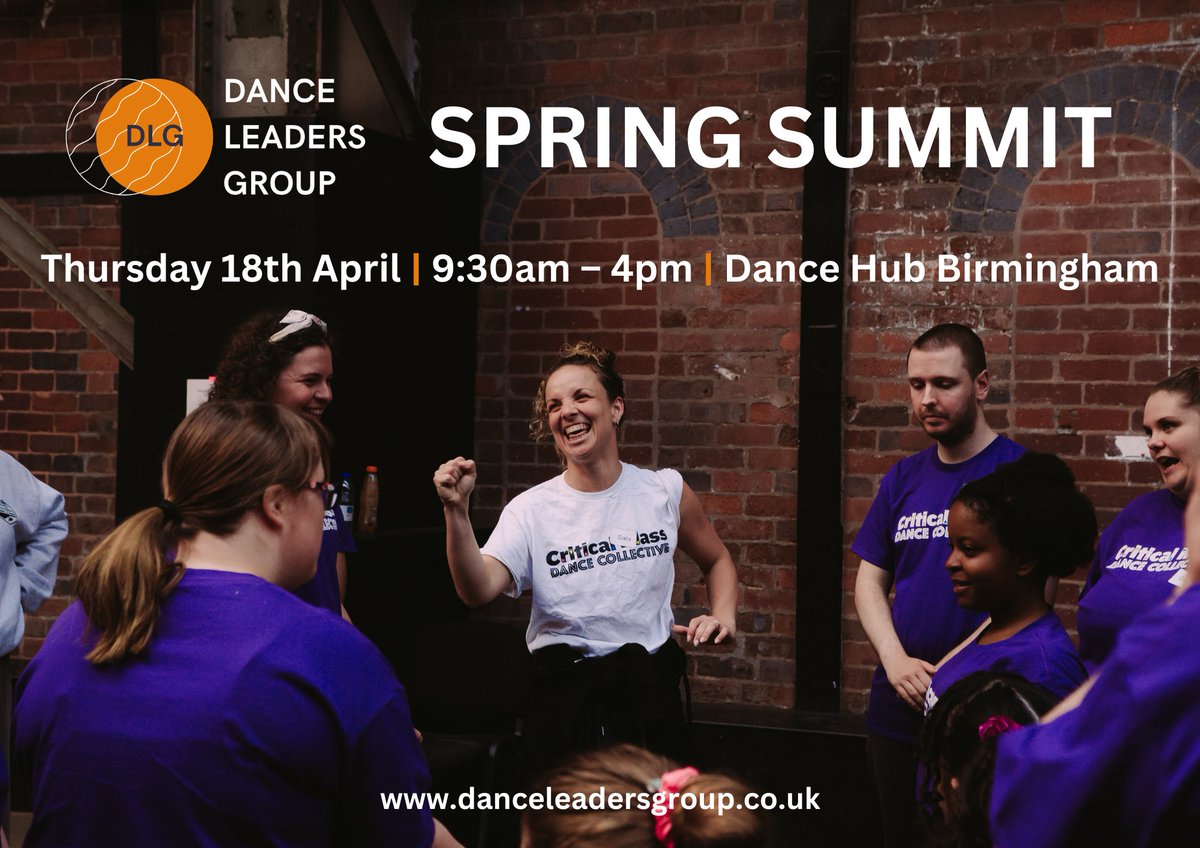 Don't miss the DLG Spring Summit this April @dancehub_bham Inspiring speakers Networking DLG activity updates Advocacy & Lobbying Input on creative projects Explore collaboration opportunities plus, enjoy a FREE lunch! Register at danceleadersgroup.co.uk