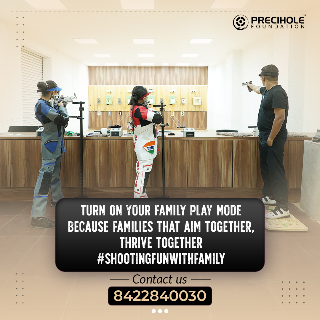 Parents and kids, join us on the range and experience the thrill of hitting the bullseye together! 
Call us at 8422840030📞☎️
*WE ARE CLOSED ON FRIDAY.
.
#preciholefoundation #PFTC #shooting #trainingcentre #shootingacademy #shootingcentre #shootingcoach #indiansports #shooting