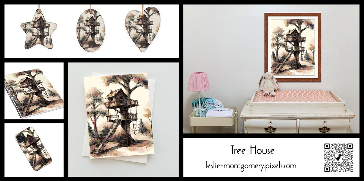 'Tree House' by Leslie Montgomery offered in Pixels/FAA 
leslie-montgomery.pixels.com/featured/tree-…
#fineartamerica #onlineshoping  #wallart  #clothing  #stationary  #Accessories #onlineshoping  #wallart  #clothing #stationary