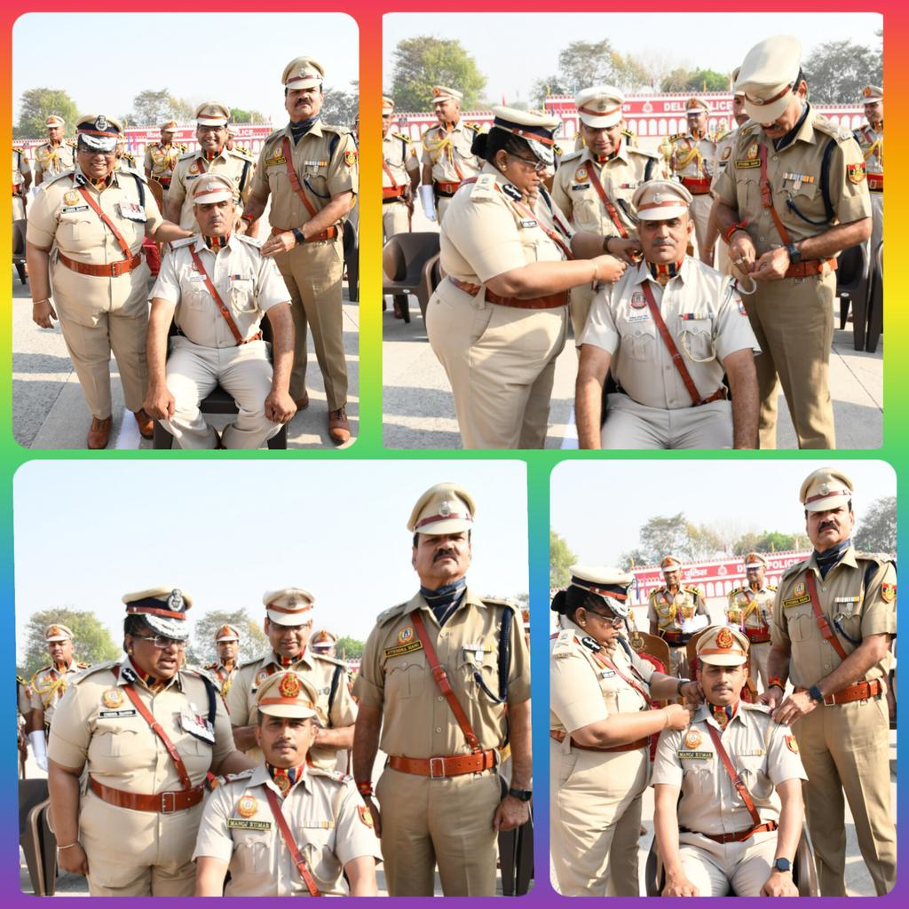 🎖️Thrilled to witness the star-pinning ceremony of our newly promoted (ad-hoc) to the rank of Inspectors of DPA, set to supervise outdoor training as CDIs. 
👍Spl thanks to Ms. Chhaya Sharma, Spl CP Training for flagging the stars. 
🌟Congratulations & Best wishes ! #DelhiPolice