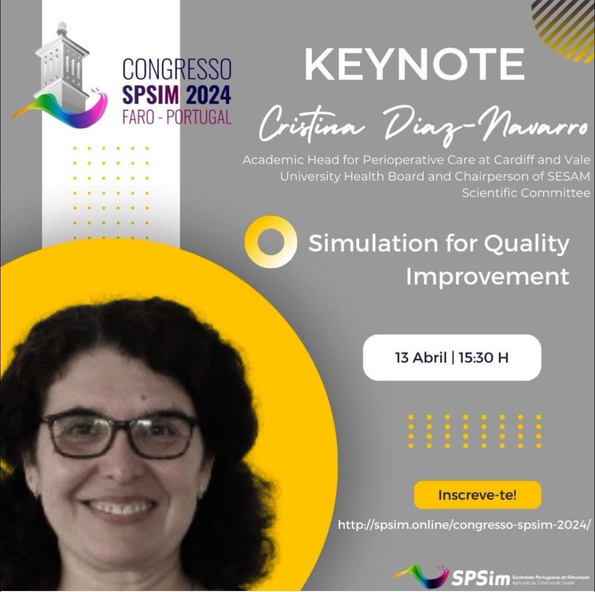 Boa sorte! #spsim2024 kicks off tomorrow in Faro, Portugal. Featuring oral presentations, workshops, networking opportunities and keynotes including #SESAM2024 Chair of the Scientific Committee, Cristina Diaz Navarro. Good luck to all involved. spsim.online/congresso-spsi…