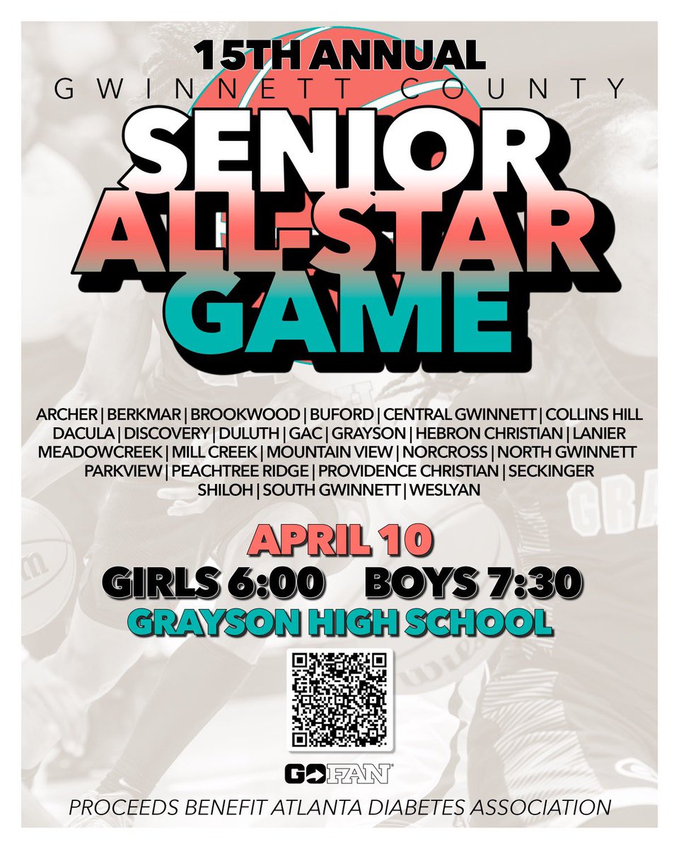 It’s Game Day! Tell a friend to tell a friend! Come see your Gwinnett County All Stars repping their HS one last time!