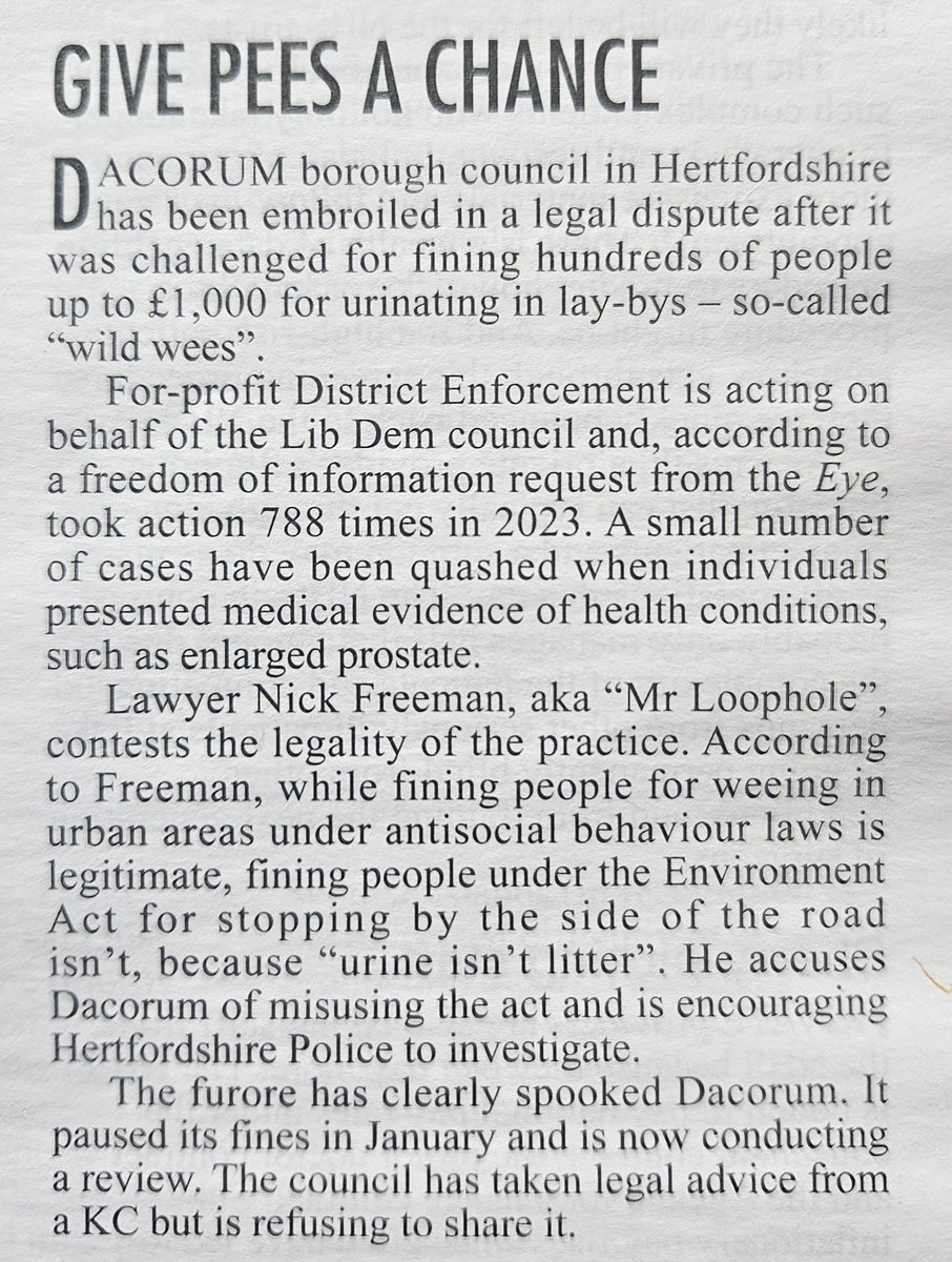 In the context of fiscal restraint, local authorities are adopting novel approaches to generate revenue - but some are more novel than others. In today's edition of Private Eye: