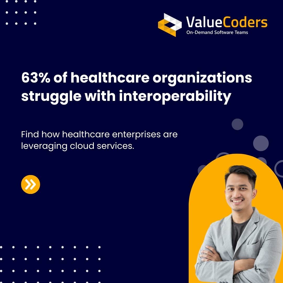 63% of organizations face integration challenges. But there's hope! Explore how cloud services are transforming healthcare, enhancing data sharing, patient care, and efficiency. valuecoders.com/industries/hea… #HealthTech #HealthcareIT #HealthcareSoftware