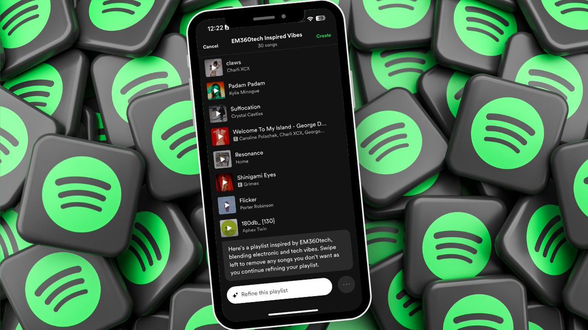 Gone are the days of meticulously crafting a mixtape to tell your crush how you feel. Now you can just ask @Spotify ’s new AI Playlist tool to translate your pining into the perfect soundtrack. 🎶 👩‍💻 Explores Spotify's new #AIPlaylist feature: em360tech.com/tech-article/w…