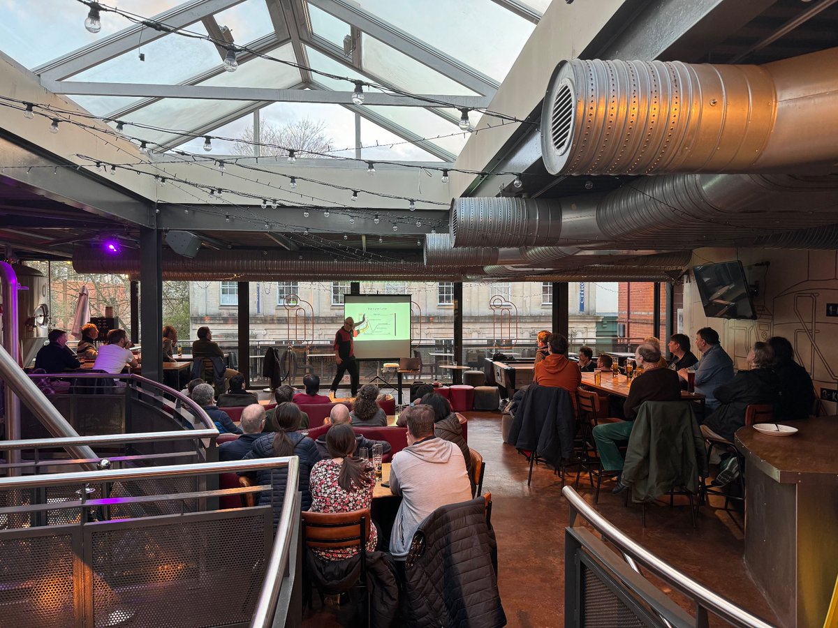 RDGGeekNight's tweet photo. @TheLegendthati2 takes us all on a thought provoking journey -> Maglev Trains – one of the futures of transport that never was. #rdggeek #rdguk #zerodegreesbeer https://t.co/qEScTFimCE