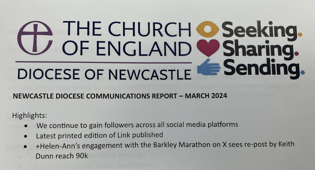 @keithdunn has made our March @NclDiocese Comms report! #bm100 🙏🏃‍♀️👏🥳