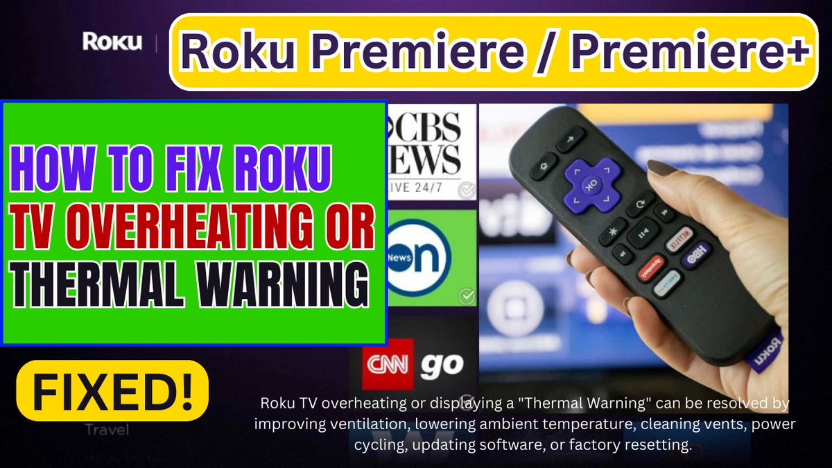 YmaproTech's tweet image. How to fix  ROKU TV  Overheating or "Thermal Warning" #ymaprotech
Watch now- youtube.com/watch?v=oETOG8…