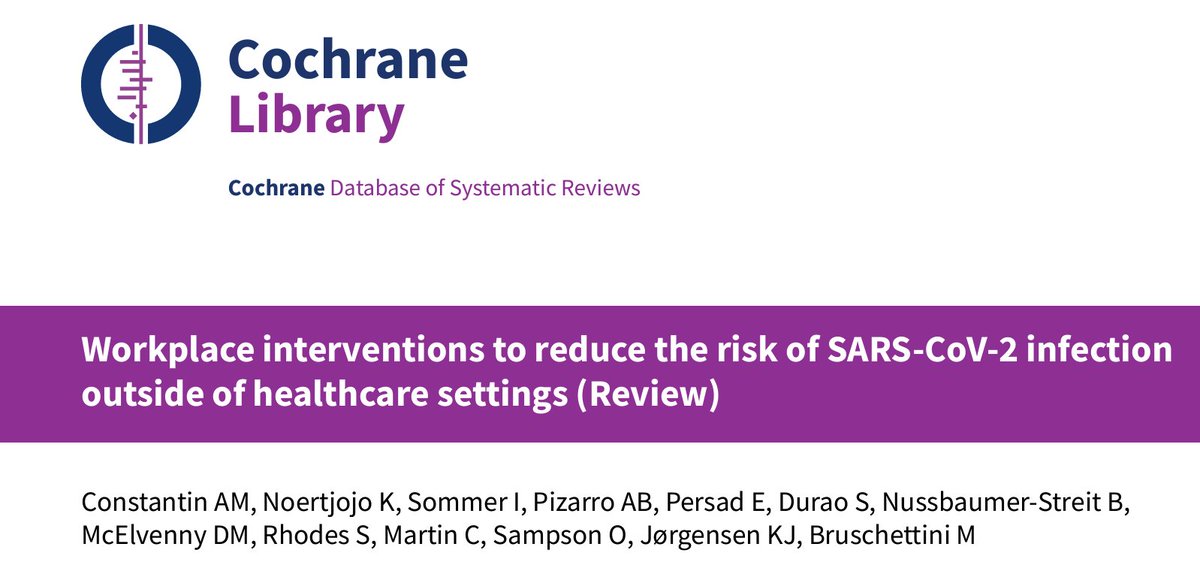 Compared to standard 10‐day self‐isolation: - Uncertain whether a test‐based attendance policy reduces PCR‐positive infections amongst school staff; - A test‐based attendance policy may result in little to no difference in absenteeism cochranelibrary.com/cdsr/doi/10.10… 8 studies are ongoing