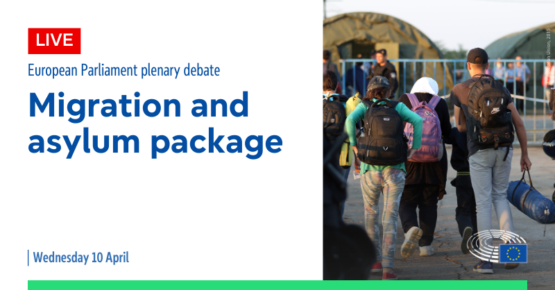 🚨STARTING NOW #EPlenary debate on the Migration and Asylum package, on which MEPs will vote this afternoon at 17.00 CET. 📺Watch here: europa.eu/!fD73R3