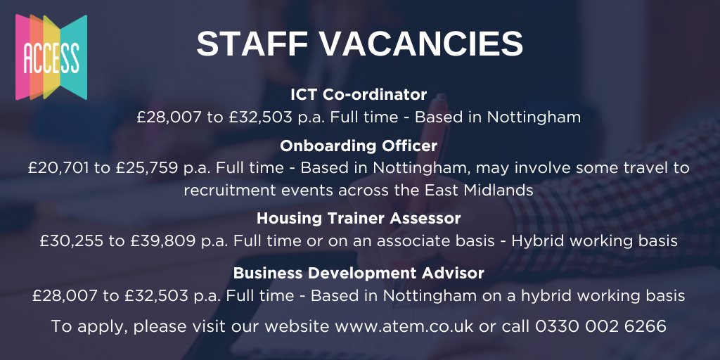 We have some exciting new staff vacancies!  Job descriptions / person specs for each role and our application form can all be found at the following link lnkd.in/dq4Ta7E