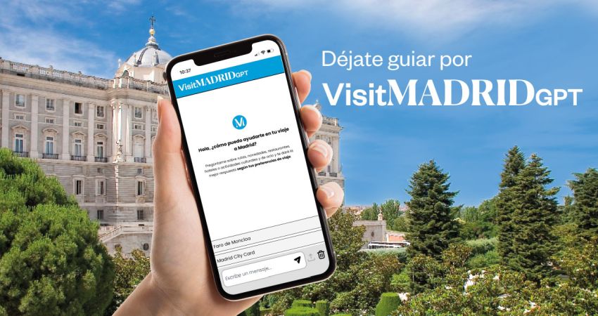 🛬El Ayuntamiento lanza #VisitMadridGPT, un asistente virtual basado en Inteligencia Artificial para inspirar al turista. Sus respuestas son instantáneas, con un lenguaje cercano y en 95 idiomas. 👉acortar.link/GBP1bD