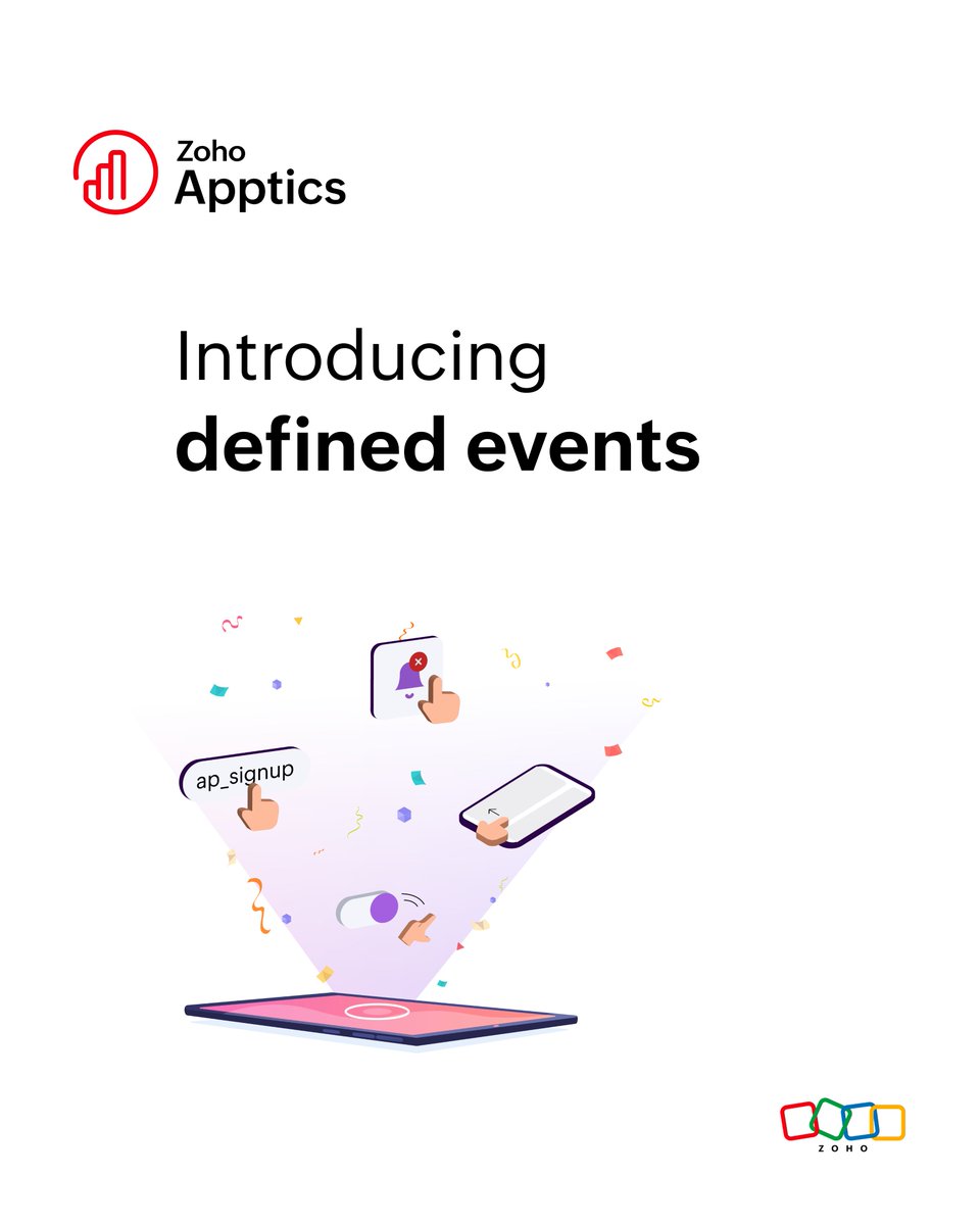 ZohoApptics's tweet image. 🔊 Introducing defined events in Apptics!
Defined events are a set of default events that you can send via our SDKs. Track the significant interactions within your app.
zoho.to/sXq
#applicationanalytics #iosdevelopers #androiddevelopers #flutterdevelopers