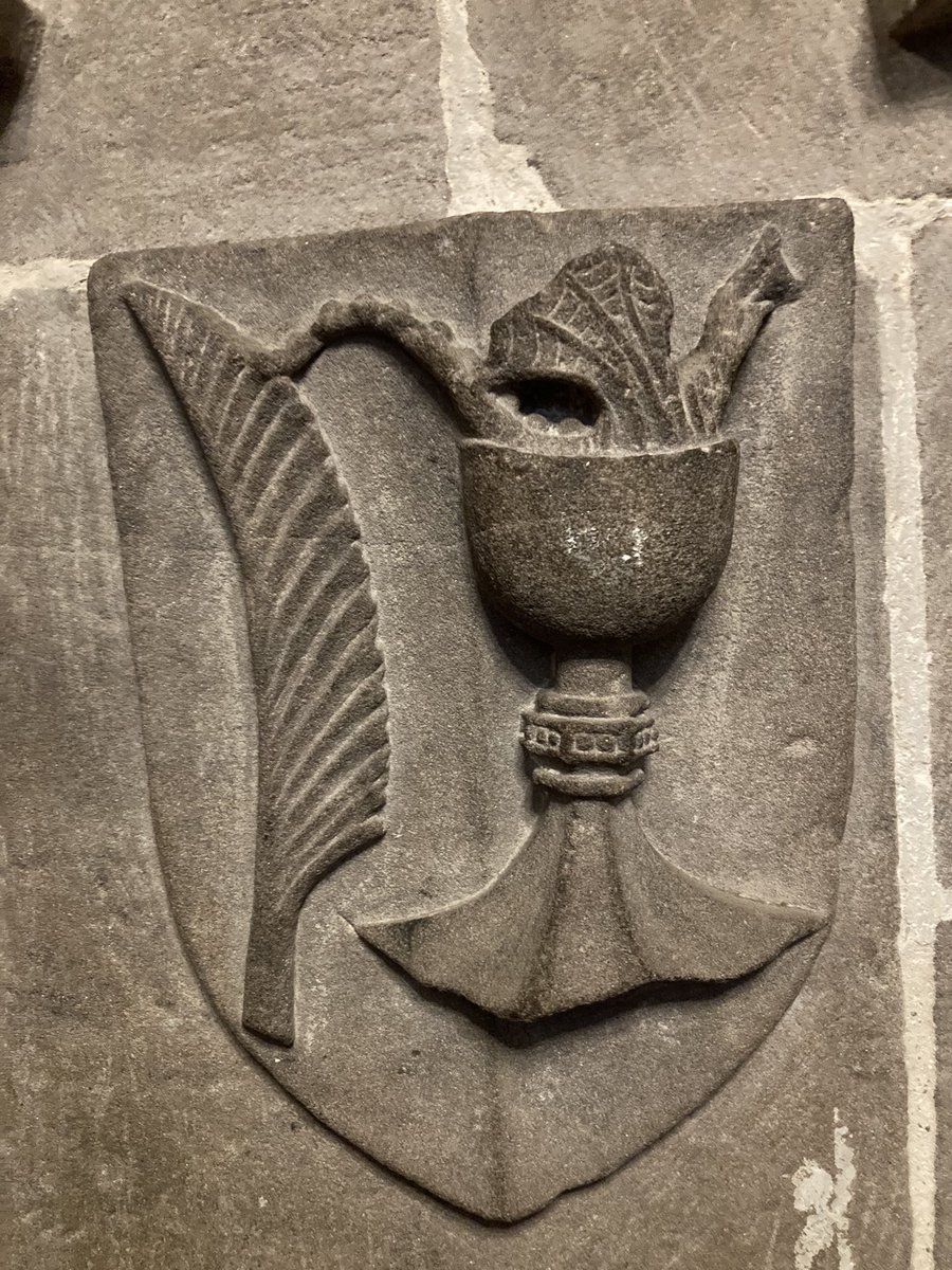 In The Stanbury Chapel @HFDCathedral some extraordinary (headless) carvings. Mermaids/mermen; entwined dragons and - most surprising a dragon in a chalice. Has anyone seen similar elsewhere?