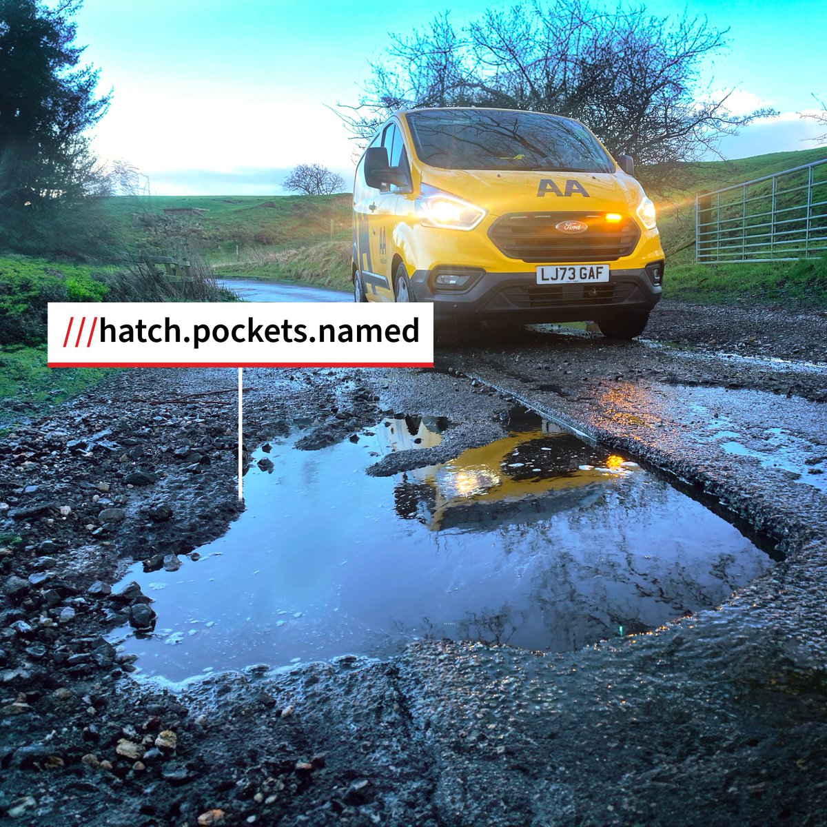 Tired of dodging potholes? You're not alone. In just 3 months, @TheAA_UK's patrols attended over 181,000 pothole-related incidents! Also, 40% of UK adults wouldn’t know how to describe their location! Use what3words to report #potholes to your local council.
