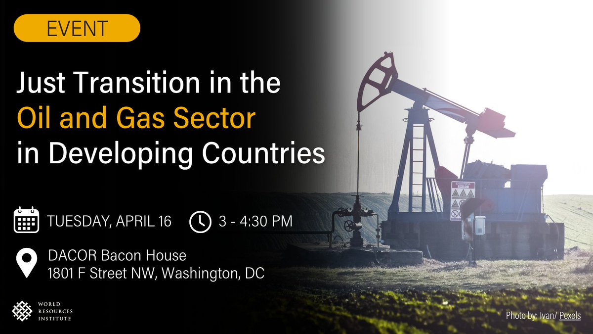 While focus has been placed on just transitions in the coal sector, much less has been placed on oil and gas. Join experts to discuss how to ensure the transition away from oil and gas in developing countries is just and equitable.⛽ RSVP for April 16t: bit.ly/3J7sfsz