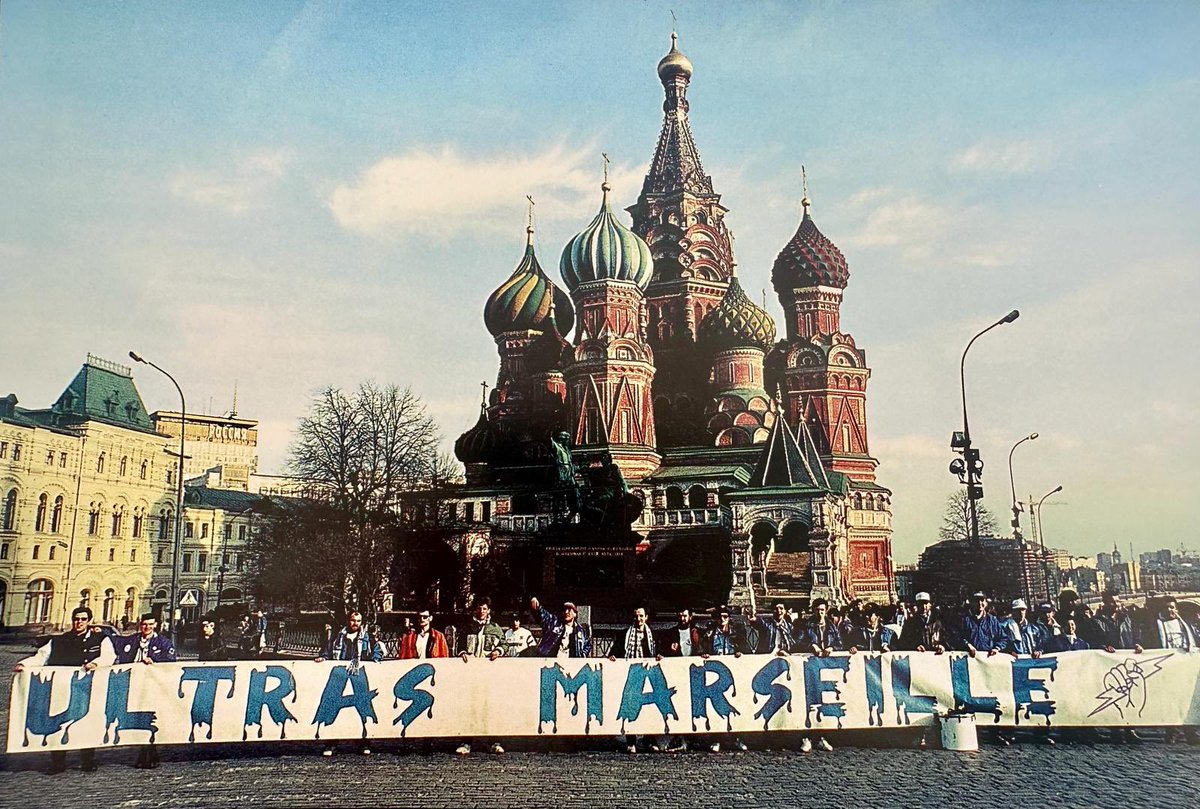 10 avril 1991. Moscou. Soutenir l’OM partout et toujours. #ForzaOM #LibertéPourLesUltras 🔵⚪️🇫🇮
