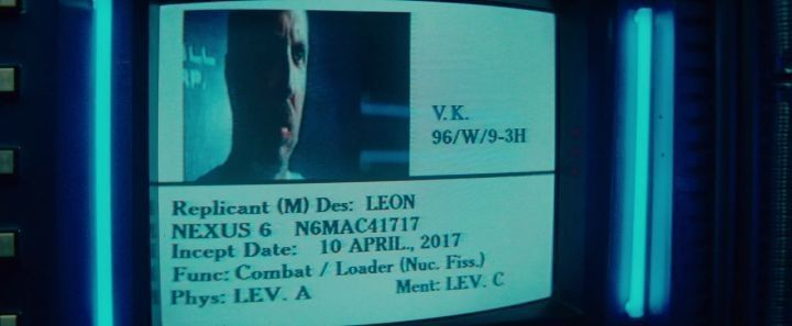 Apr 10th 2017 - The Nexus 6 replicant named Leon Kowalski was incepted. 📽️📅 Blade Runner (1982)