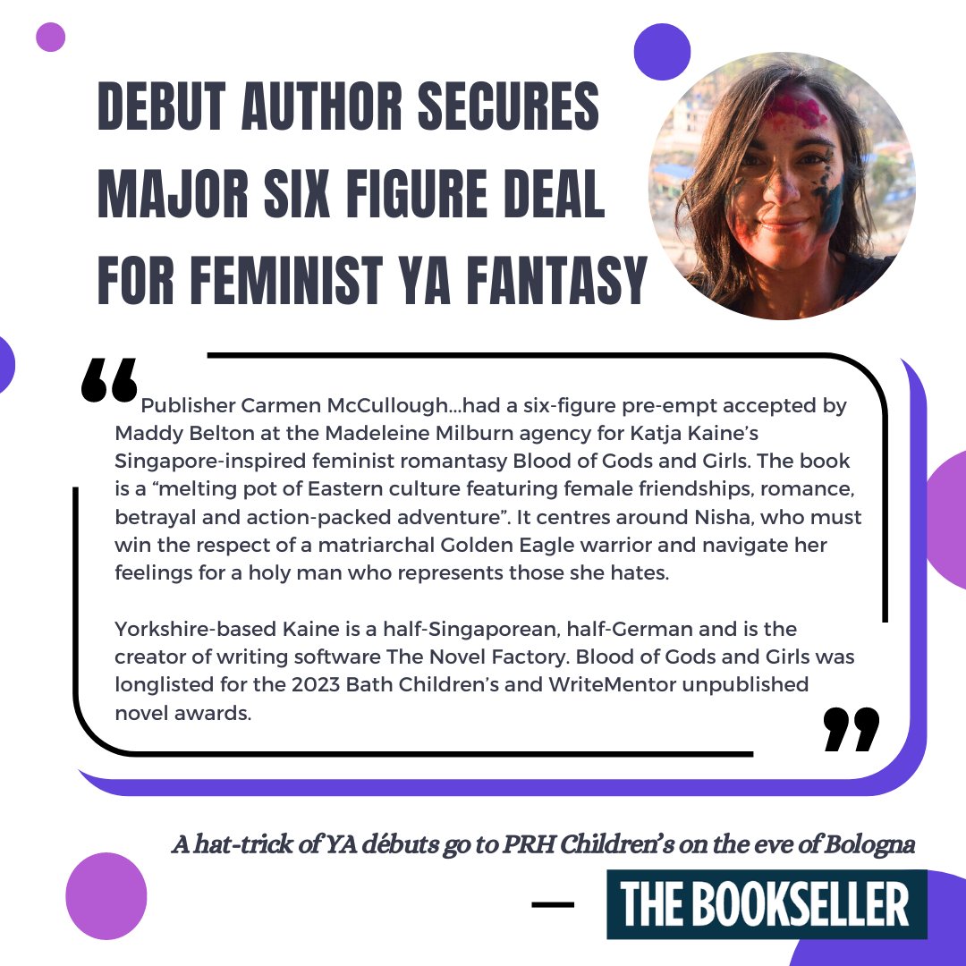 In a surreal and dizzying turn of events, I am beyond thrilled to announce my Feminist YA Fantasy Blood of Gods and Girls will be published by Penguin Random House 🐧♥️🥂