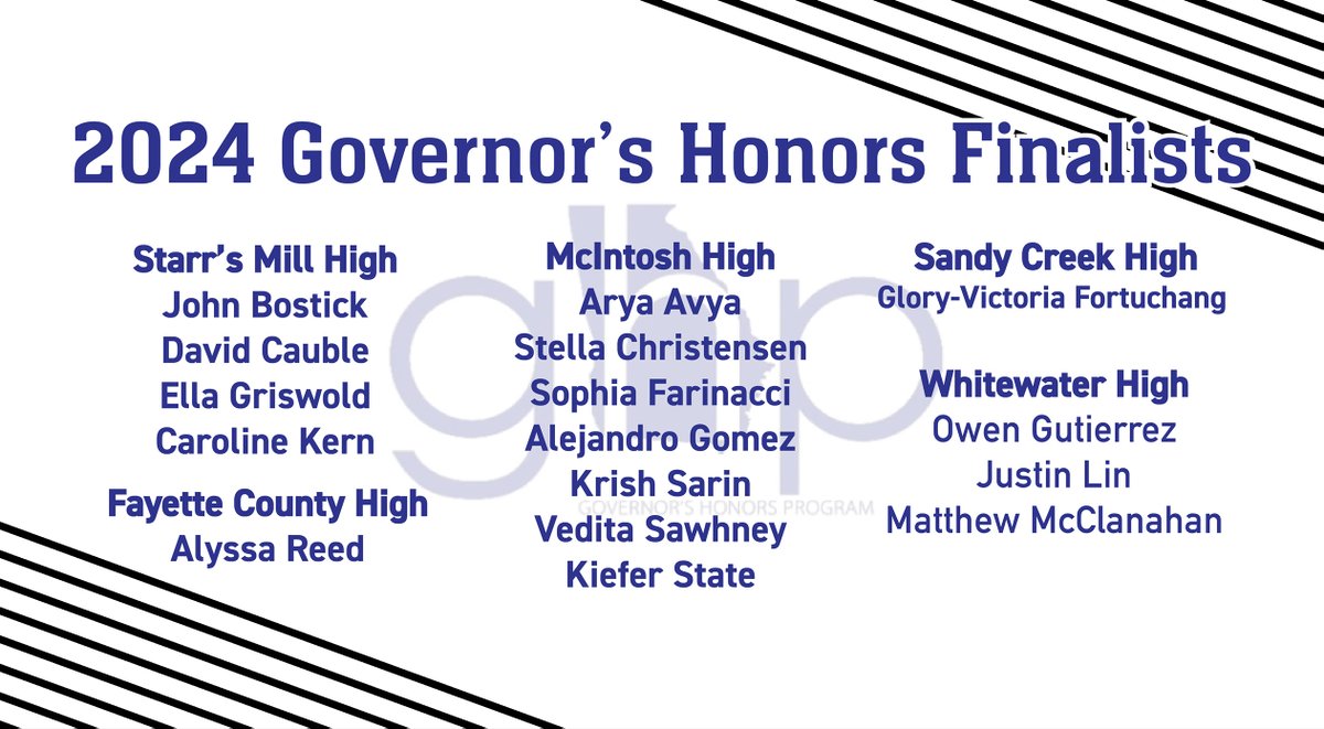 A total of 16 students representing each of Fayette’s public high schools have been selected to attend the 2024 Governor’s Honors Program (GHP) this summer. bit.ly/3PAFq8T