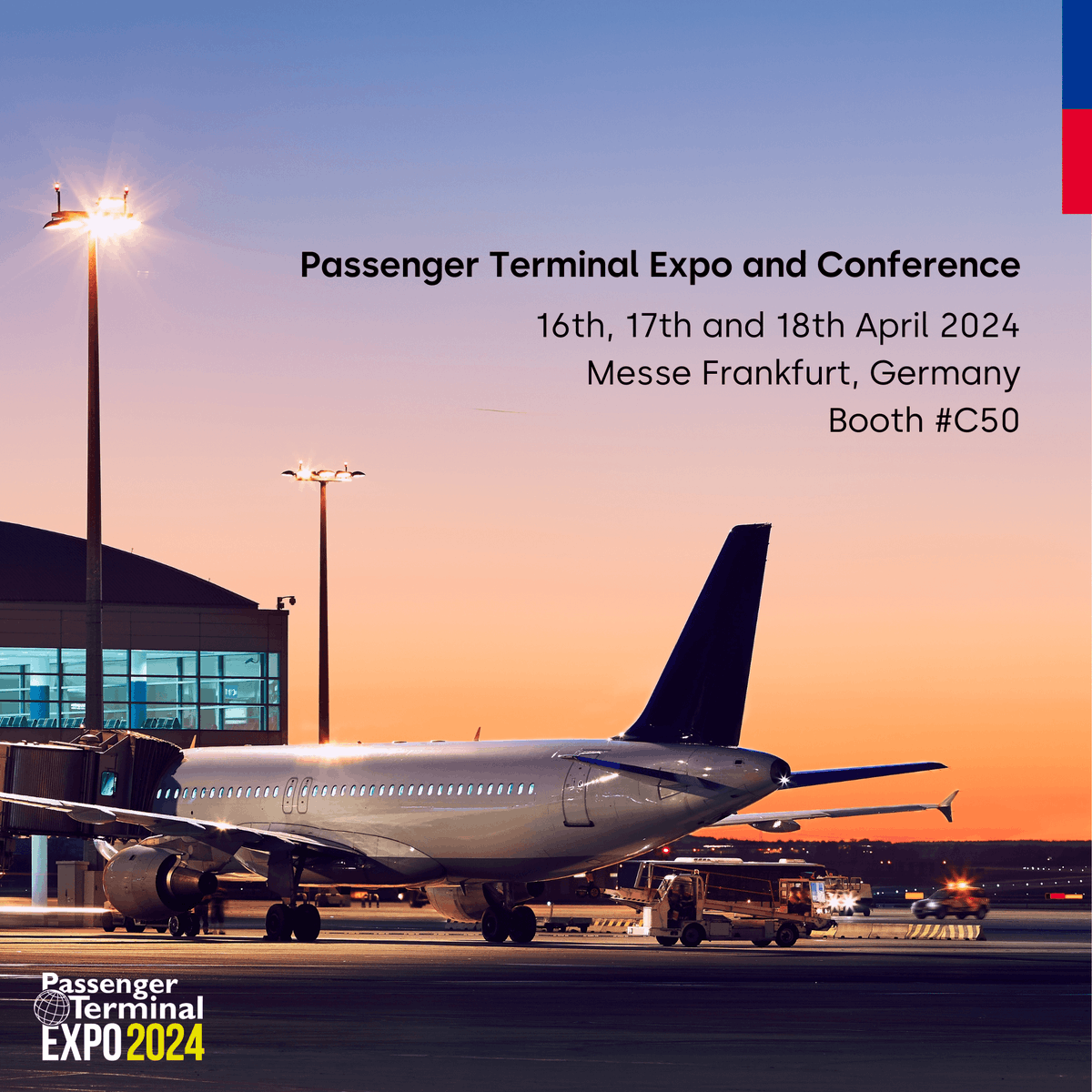 Passenger Terminal Expo and Conference opens on the 16th April.

dormakaba are looking forward to seeing you in Frankfurt at booth #C50 and presenting our range of seamless passenger flow solutions. 

dk.world/3J9yn3E