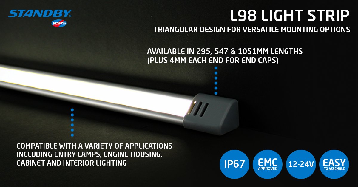 Here's another look at the new IP rated L98 Light Strip and its innovative triangular design. Find out more here - standbygroup.com/uk/product/l98…

#EmergencyVehicle #Lighting #Solution #Versatile #LightStrip #LED #WorkLight