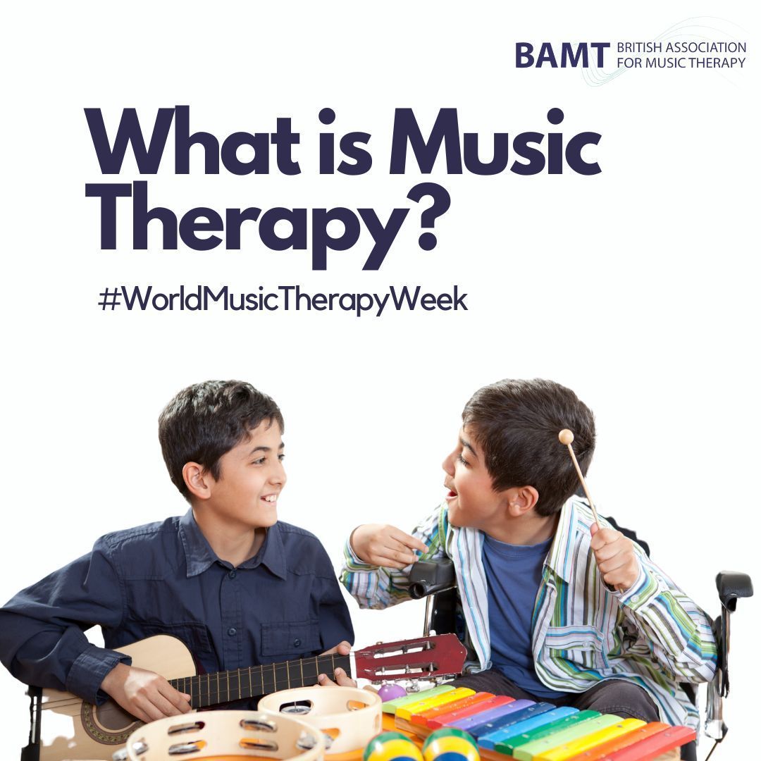 What is #MusicTherapy? 🎵 A thread 👇 Keep an eye on our feeds for more as we'll be sharing lots of useful bite-sized info over the next five days in honour of #WorldMusicTherapyWeek!